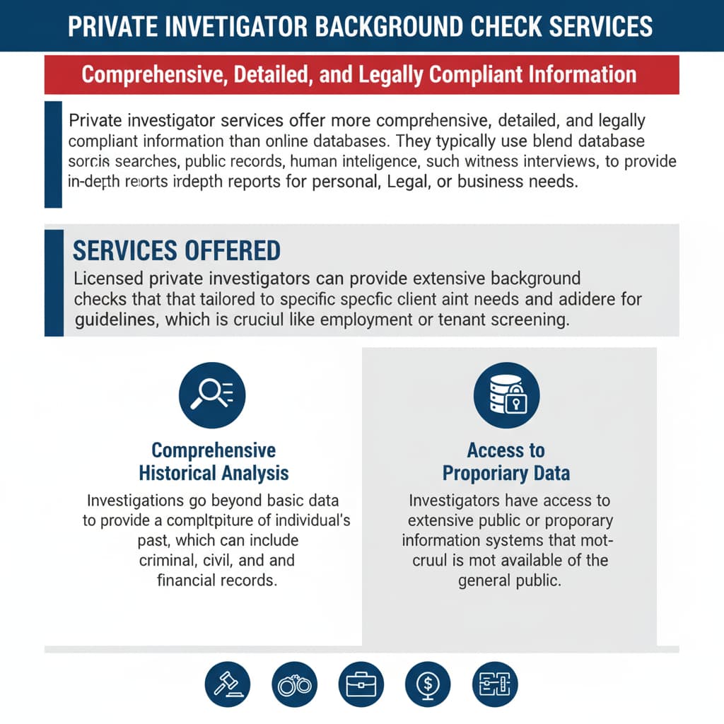 Private Investigator background check services